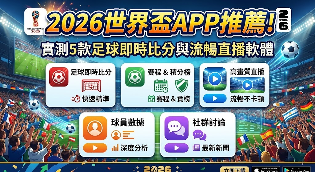 實測5款足球即時比分與流暢直播軟體